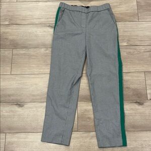 Halogen Straight Leg Geometric Dress Pants Trousers With Green Stripe